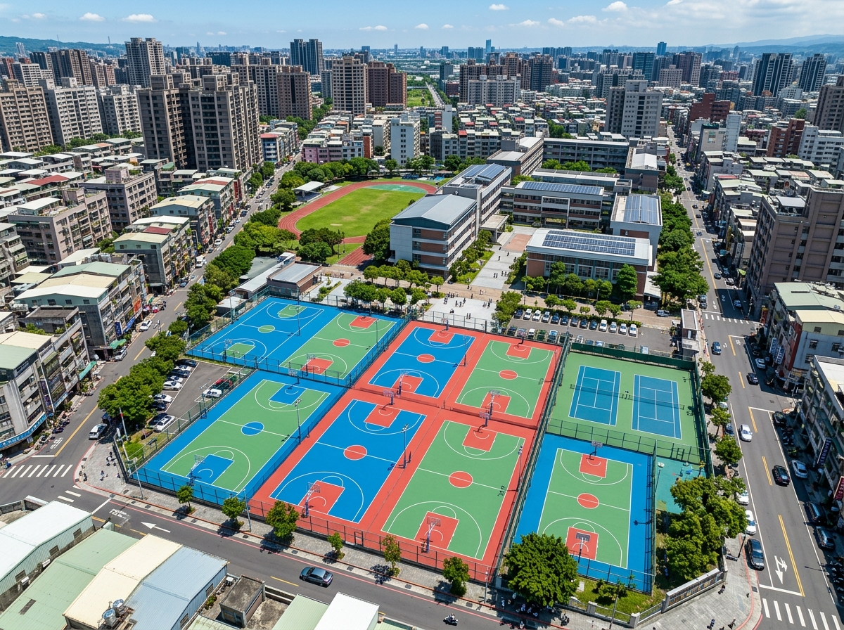鞍山市预制型塑胶跑道硅PU篮球场 - 一站式服务